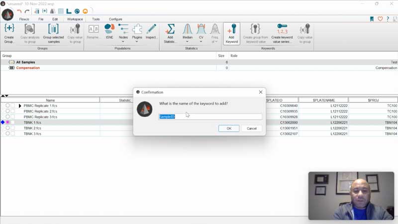 Adding Keywords to Accellix Data in FlowJo v10