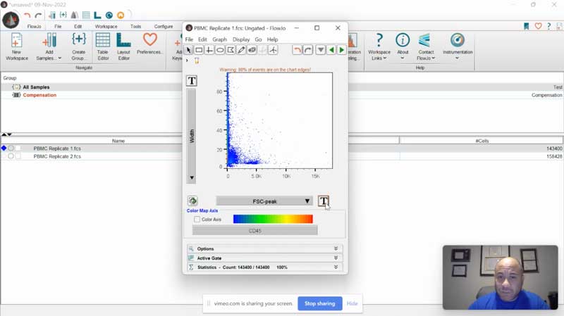 Changing the Scaling of Accellix Runs in FlowJo